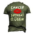 Cancer Birthday Queen Red Lips Men's 3D T-Shirt Back Print Army Green