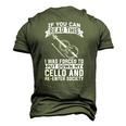 Cello Musician &8211 Orchestra Classical Music Cellist Men's 3D T-Shirt Back Print Army Green