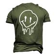 Cool Melting Smiling Face Emojicon Melting Smile Men's 3D T-Shirt Back Print Army Green