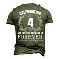 Cute 4Th Wedding Anniversary For Couples Married 4 Year Men's 3D T-shirt Back Print Army Green