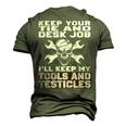 Desk Tie And Job Men's 3D T-shirt Back Print Army Green