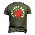 Dog Rescue Adopt Dog Paw Print Men's 3D T-Shirt Back Print Army Green