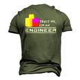 Engineer Kids Children Toy Big Building Blocks Build Builder Men's 3D T-Shirt Back Print Army Green