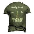 Family Farms Are The Backbone Of America Farm Lover Farming Men's 3D T-Shirt Back Print Army Green