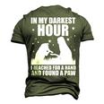 In My Darkest Hour I Reached For A Hand And Found A Paw  Men's 3D Print Graphic Crewneck Short Sleeve T-shirt Army Green