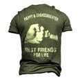 Pappy & Granddaughter - Best Friends Men's 3D T-shirt Back Print Army Green