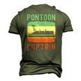 Pontoon Captain Retro Vintage Boat Lake Outfit Men's 3D T-Shirt Back Print Army Green
