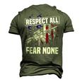 Respect All Fear Men's 3D T-shirt Back Print Army Green