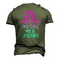 Roll Me In Fairy Dust And Call Me A Unicorn Vintage Men's 3D T-Shirt Back Print Army Green
