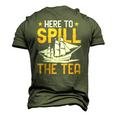 Here To Spill The Tea Usa Independence 4Th Of July Graphic Men's 3D T-Shirt Back Print Army Green