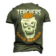 Teacher Loves Brain Halloween Student Trick Or Treat Men's 3D T-shirt Back Print Army Green