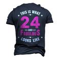 24 And Fabulous 24 Year Old Birthday Happy 24Th Birthday Men's 3D T-shirt Back Print Navy Blue