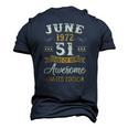 51 Years Awesome Vintage June 1972 51St Birthday Men's 3D T-Shirt Back Print Navy Blue