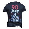 90 Years Of Gods Blessings 90 Year Old Happy 90Th Birthday Men's 3D T-shirt Back Print Navy Blue