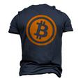 Bitcoin Logo Emblem Cryptocurrency Blockchains Bitcoin Men's 3D T-Shirt Back Print Navy Blue
