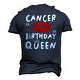 Cancer Birthday Queen Red Lips Men's 3D T-Shirt Back Print Navy Blue