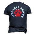 Dog Rescue Adopt Dog Paw Print Men's 3D T-Shirt Back Print Navy Blue