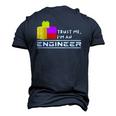 Engineer Kids Children Toy Big Building Blocks Build Builder Men's 3D T-Shirt Back Print Navy Blue
