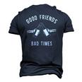 Good Friends Bad Times Drinking Buddy Men's 3D T-Shirt Back Print Navy Blue