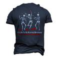 Heart Disease Awareness Dancing Skeleton Happy Halloween Men's 3D T-shirt Back Print Navy Blue