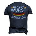 Im On My Wurst Behavior Funny German Oktoberfest Germany  Men's T-shirt 3D Print Graphic Crewneck Short Sleeve Back Print Navy Blue