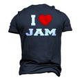 I Love Jam I Heart Jam Men's 3D T-Shirt Back Print Navy Blue