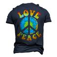 Peace Sign Love 60S 70S Tie Dye Hippie Halloween Costume V9 Men's 3D T-shirt Back Print Navy Blue
