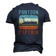 Pontoon Captain Retro Vintage Boat Lake Outfit Men's 3D T-Shirt Back Print Navy Blue