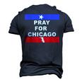 Pray For Chicago Encouragement Distressed Men's 3D T-shirt Back Print Navy Blue