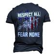 Respect All Fear Men's 3D T-shirt Back Print Navy Blue