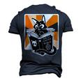 Retro Halloween Black Cat Witch Book Cat Lover Men's 3D T-shirt Back Print Navy Blue
