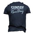 Running With Saying Sunday Runday Men's 3D T-Shirt Back Print Navy Blue