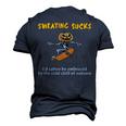 Sweating Sucks Skeleton Pumpkin Playing Skateboard Halloween Men's 3D T-shirt Back Print Navy Blue