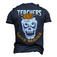 Teacher Loves Brain Halloween Student Trick Or Treat Men's 3D T-shirt Back Print Navy Blue