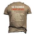 10 Things I Want In My Life Cars More Cars Car Men's 3D T-Shirt Back Print Khaki