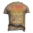24Th Birthday For Men Women 24 Years Of Being Awesome Men's 3D T-shirt Back Print Khaki