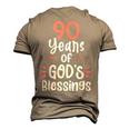 90 Years Of Gods Blessings 90 Year Old Happy 90Th Birthday Men's 3D T-shirt Back Print Khaki