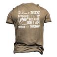 Awesome Quote For Runners &8211 Why I Run Men's 3D T-Shirt Back Print Khaki