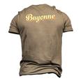 Bayonneretro Art Baseball Font Vintage Men's 3D T-Shirt Back Print Khaki