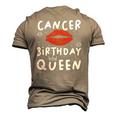 Cancer Birthday Queen Red Lips Men's 3D T-Shirt Back Print Khaki