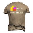 Engineer Kids Children Toy Big Building Blocks Build Builder Men's 3D T-Shirt Back Print Khaki