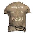 Family Farms Are The Backbone Of America Farm Lover Farming Men's 3D T-Shirt Back Print Khaki