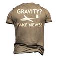 Gravity Fake News Glider Pilot Gliding Soaring Pilot Men's 3D T-shirt Back Print Khaki