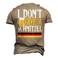 I Dont Give A Schnitzel German Beer Wurst Funny Oktoberfest  Men's T-shirt 3D Print Graphic Crewneck Short Sleeve Back Print Khaki
