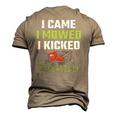 Mens I Came I Mowed I Kicked Grass Lawn Mowing Gardener Men's 3D T-Shirt Back Print Khaki