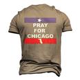 Nice Pray For Chicago Chicao Shooting Men's 3D T-shirt Back Print Khaki