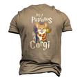 My Patronus Is Corgi Corgi For Corgi Lovers Corgis Men's 3D T-Shirt Back Print Khaki