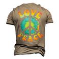 Peace Sign Love 60S 70S Tie Dye Hippie Halloween Costume V9 Men's 3D T-shirt Back Print Khaki