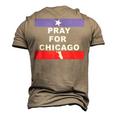 Pray For Chicago Encouragement Distressed Men's 3D T-shirt Back Print Khaki