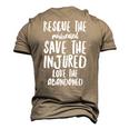 Rescue Save Love - Cute Animal Rescue Dog Cat Lovers Men's 3D T-shirt Back Print Khaki